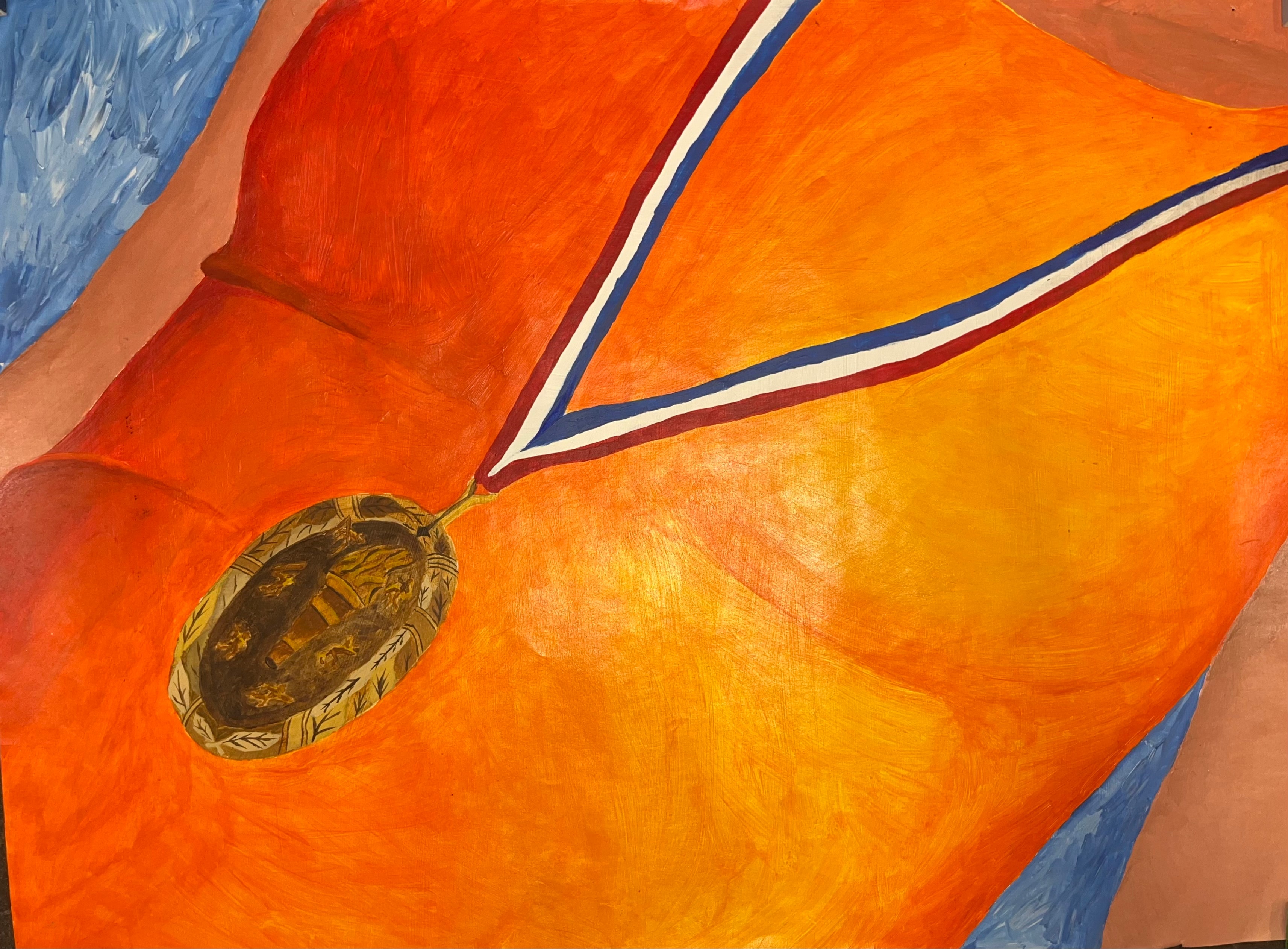 Vibrant orange and red abstract artwork